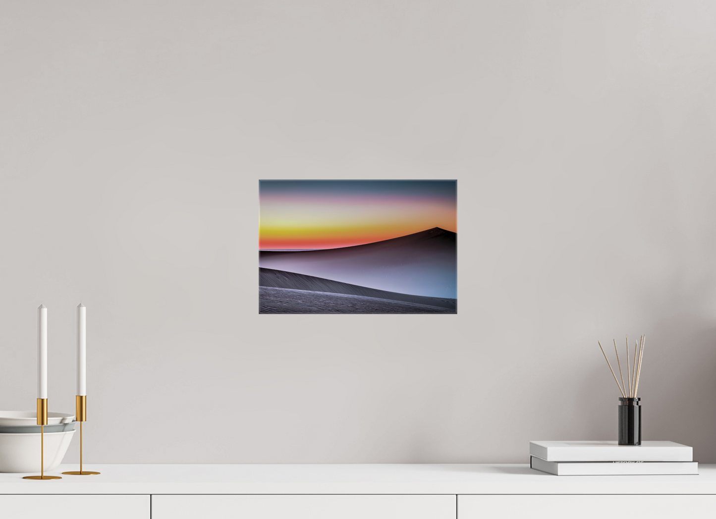 30 x 20 cm, Leinwand glänzend Dämmerung über der Düne