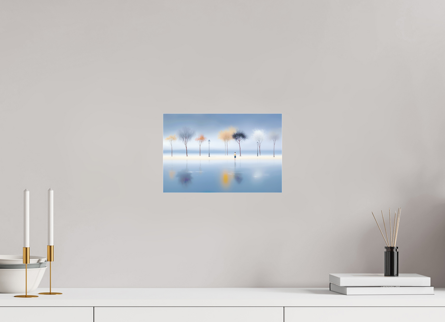 30 x 20 cm, Fine Art Pigmentdruck hinter Acrylglas Stilles Ufer, ferne Gedanken