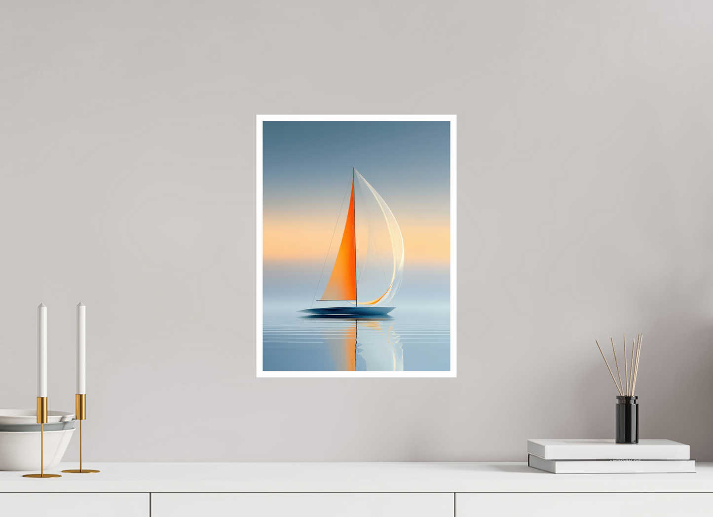 30 x 40 cm, Fine Art Print Hahnemühle Baryta Ein Segel, ein Horizont