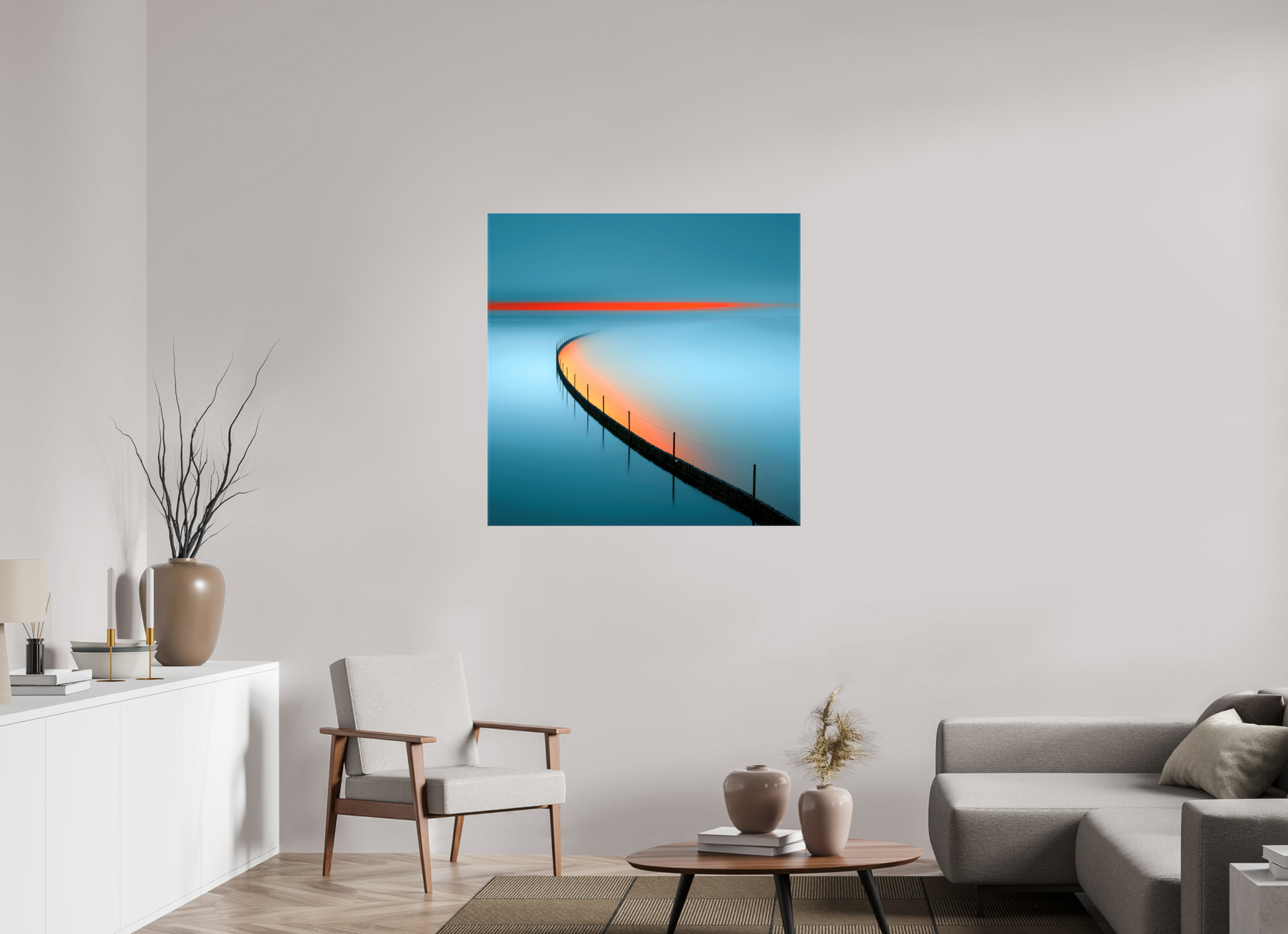 100 x 100 cm, Leinwand glänzend Gezeitenfeuer