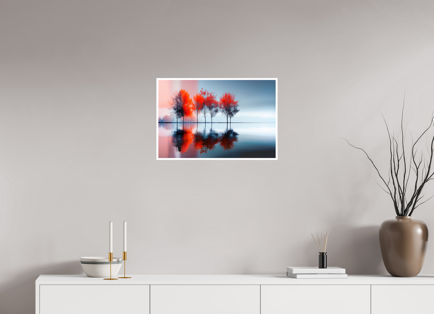 60 x 40 cm, Fine Art Print Hahnemühle Baryta Stille in Rot—Wandkunst, Fine Art Print, Leinwand, Acryldruck, Alu-Dibond