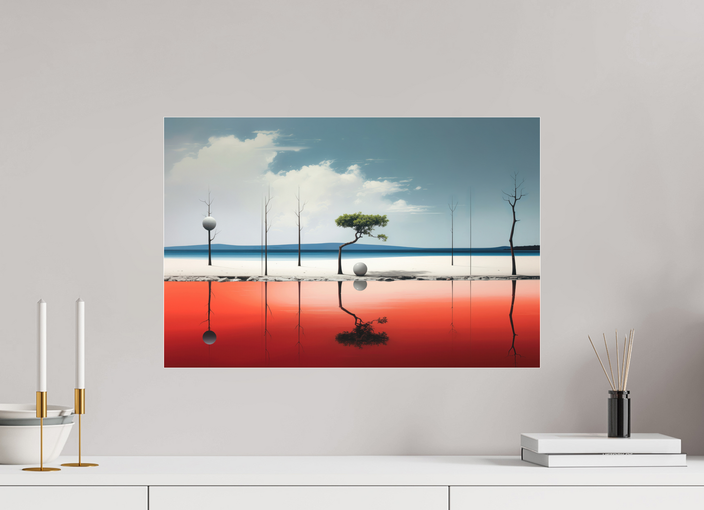 60 x 40 cm, Fine Art Pigmentdruck hinter Acrylglas Balance am Rand des Wassers—Wandkunst, Fine Art Print, Leinwand, Acryldruck, Alu-Dibond