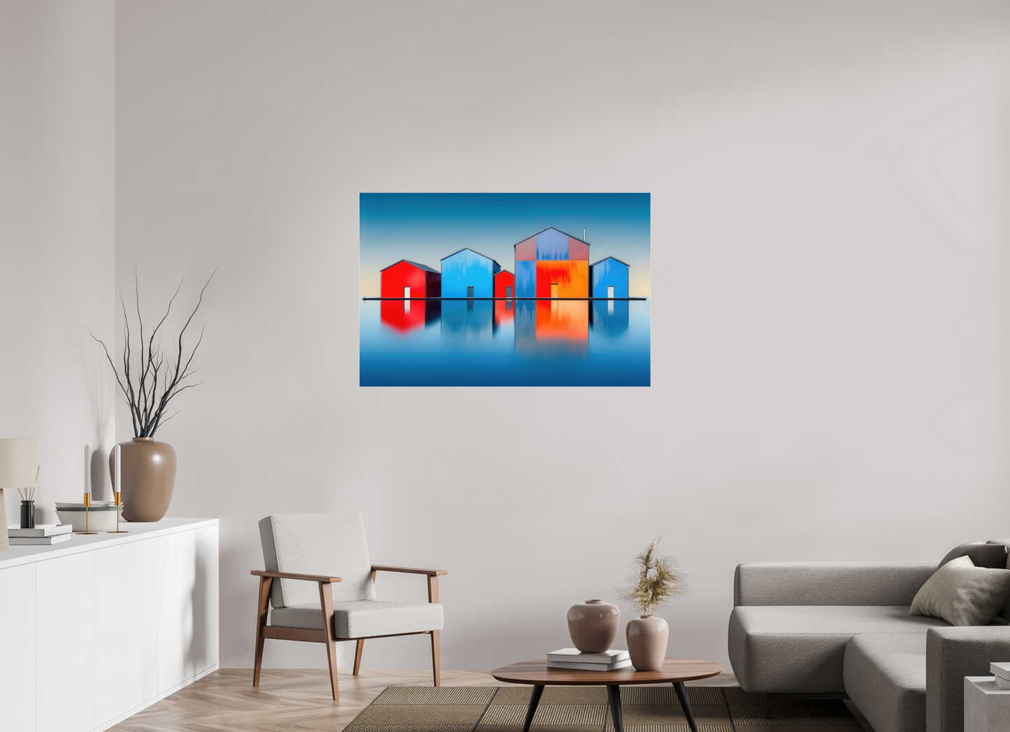 120 x 80 cm, Acrylglas glänzend standard Farbklang am Wasser—Wandkunst, Fine Art Print, Leinwand, Acryldruck, Alu-Dibond