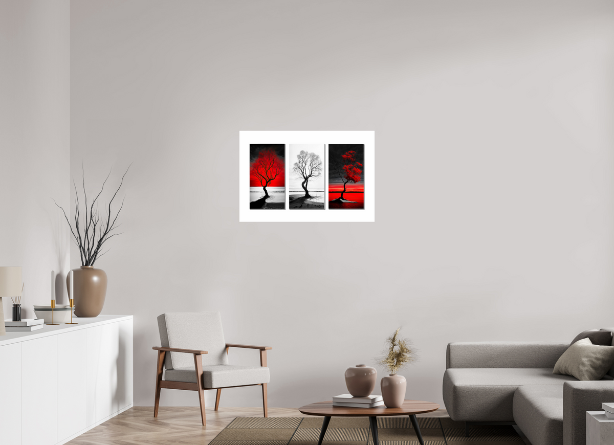 90 x 60 cm, Fine Art Print Hahnemühle Baryta Triptychon Bäume am Ufer-03