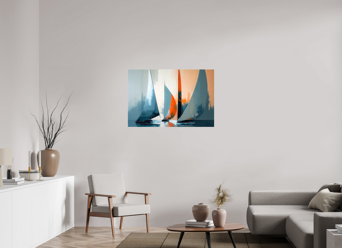 105 x 70 cm, Acrylglas glänzend standard Segelboote abstrakt-14-32—Wandkunst, Fine Art Print, Leinwand, Acryldruck, Alu-Dibond