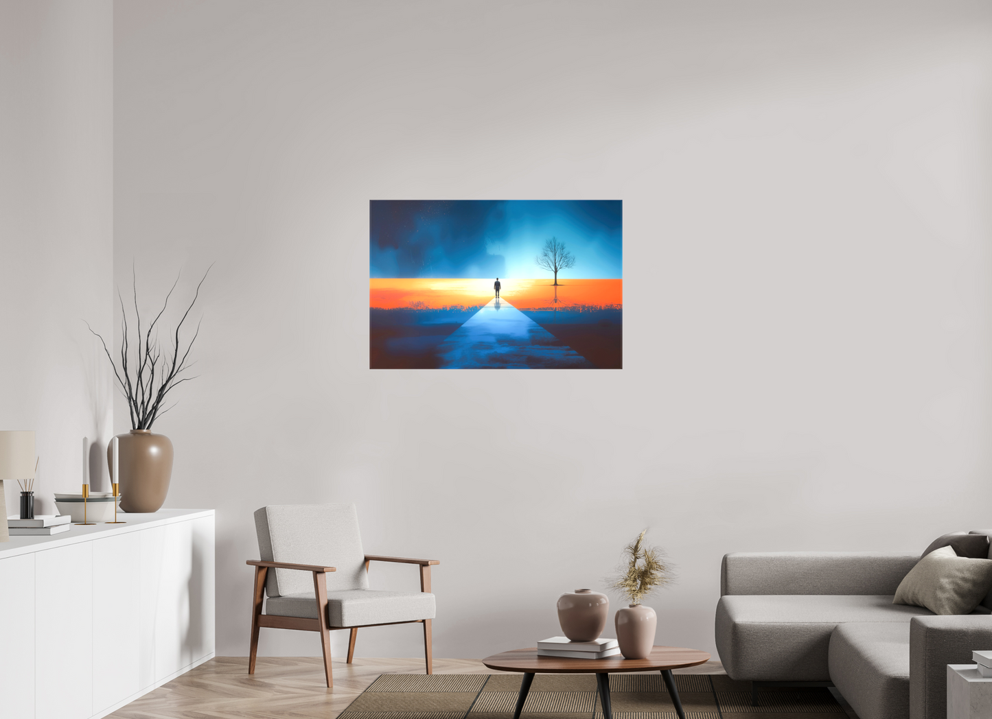 105 x 70 cm, Leinwand glänzend Der Pfad ins Zwischenlicht