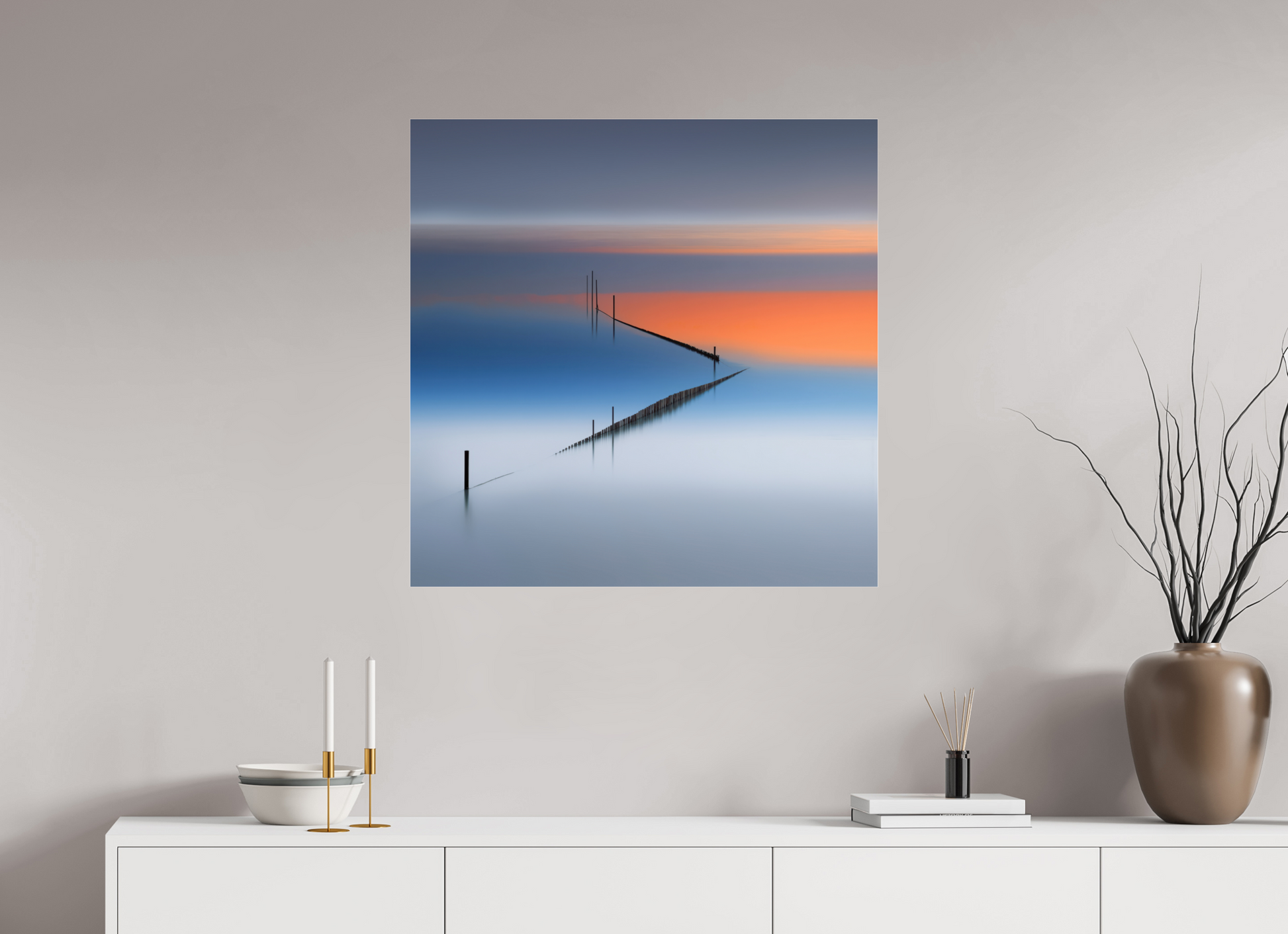 80 x 80 cm, Acrylglas glänzend standard Stille Linien—Wandkunst, Fine Art Print, Leinwand, Acryldruck, Alu-Dibond