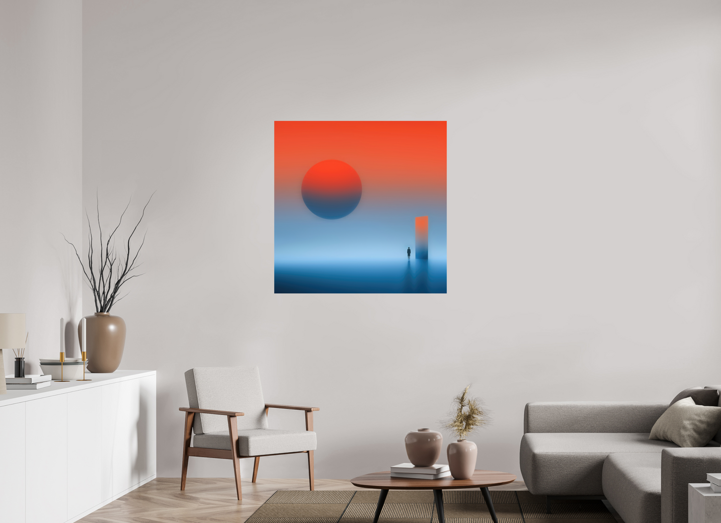 100 x 100 cm, Fine Art Print gerahmt Passage ins Abendrot