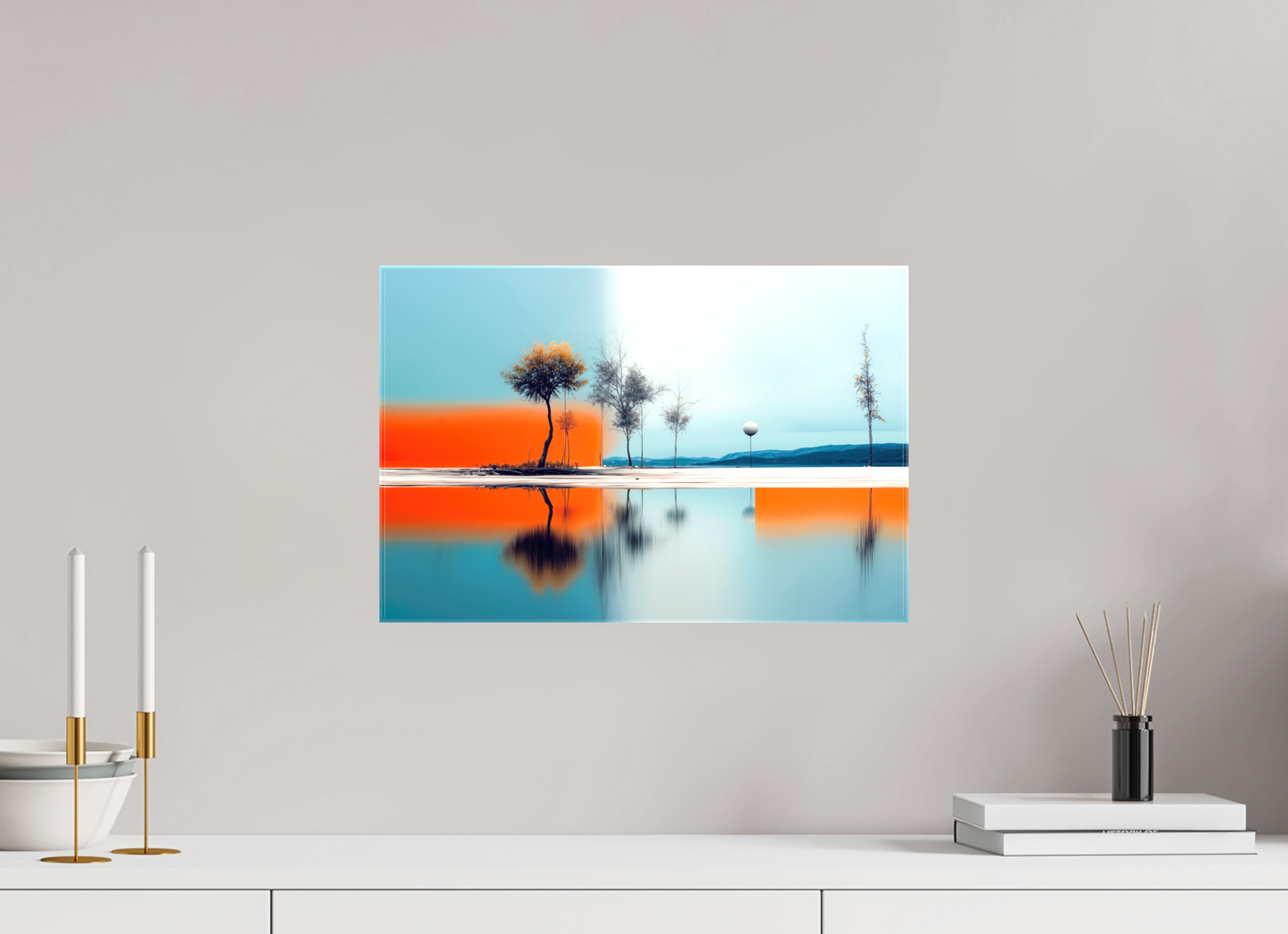 45 x 30 cm, Leinwand glänzend Horizont der Gegensätze—Wandkunst, Fine Art Print, Leinwand, Acryldruck, Alu-Dibond