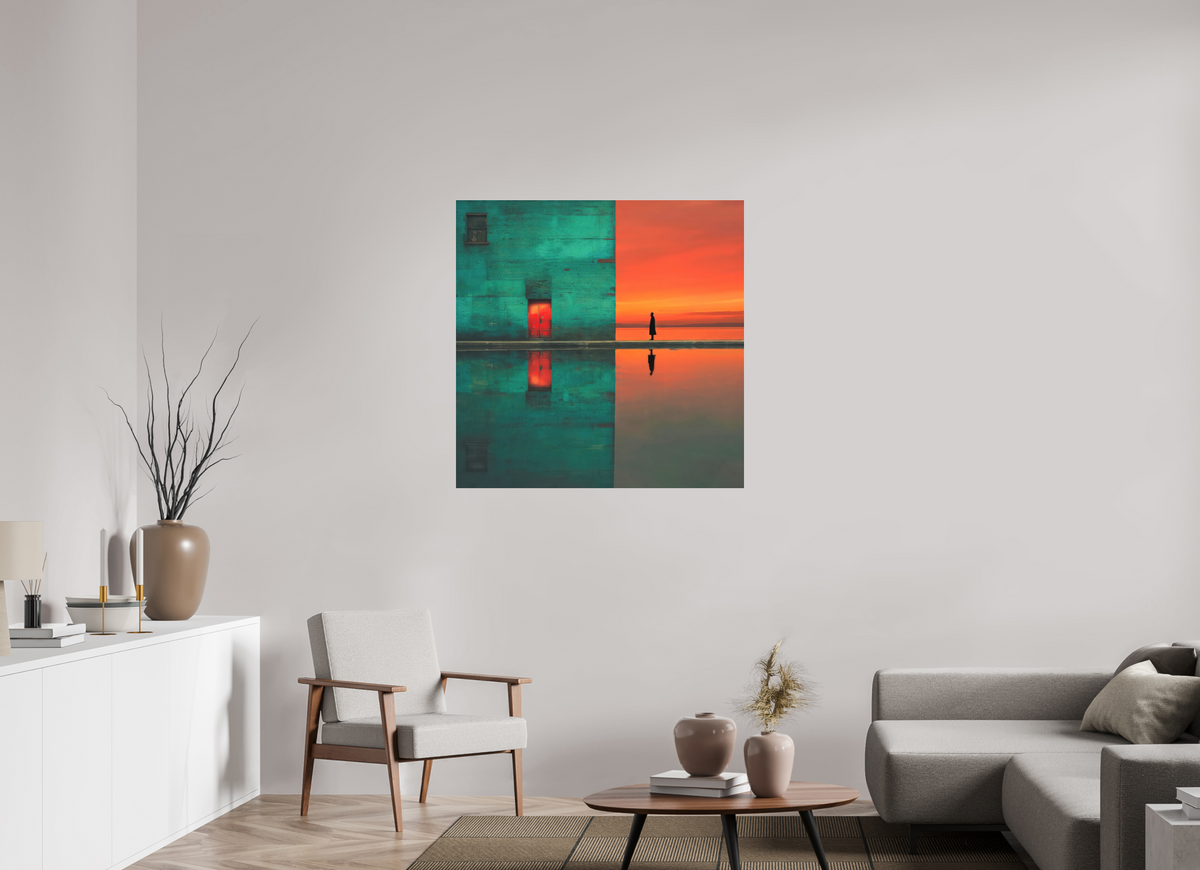 100 x 100 cm, Fine Art Pigmentdruck hinter Acrylglas Schwelle zum Meer—Wandkunst, Fine Art Print, Leinwand, Acryldruck, Alu-Dibond