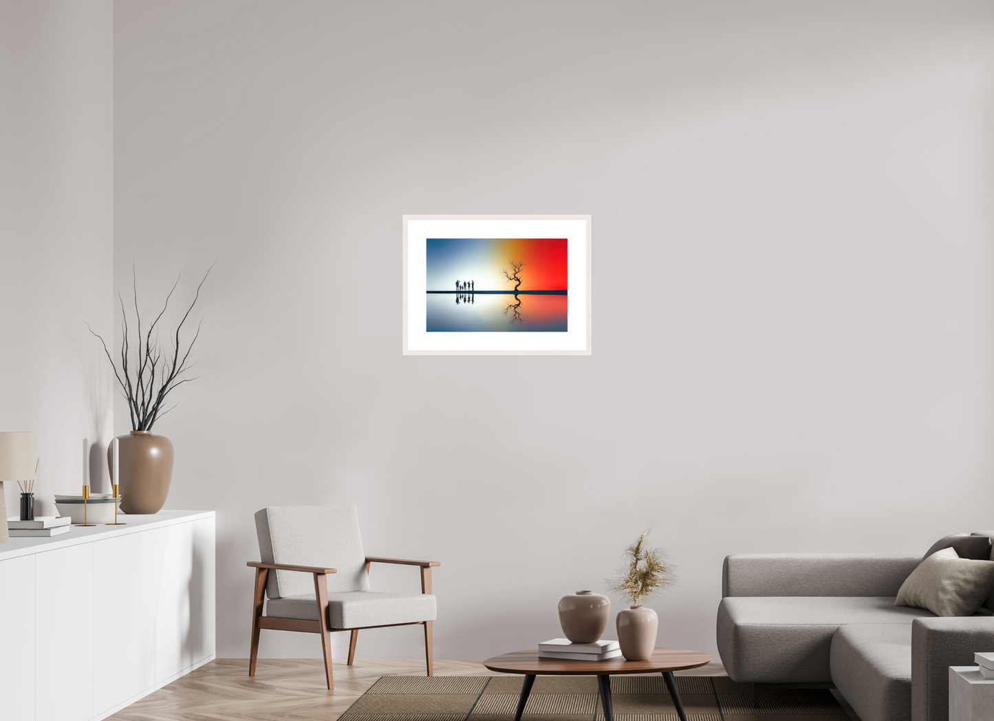 60 x 40 cm, Fine Art Print gerahmt Begegnung am stillen Meer