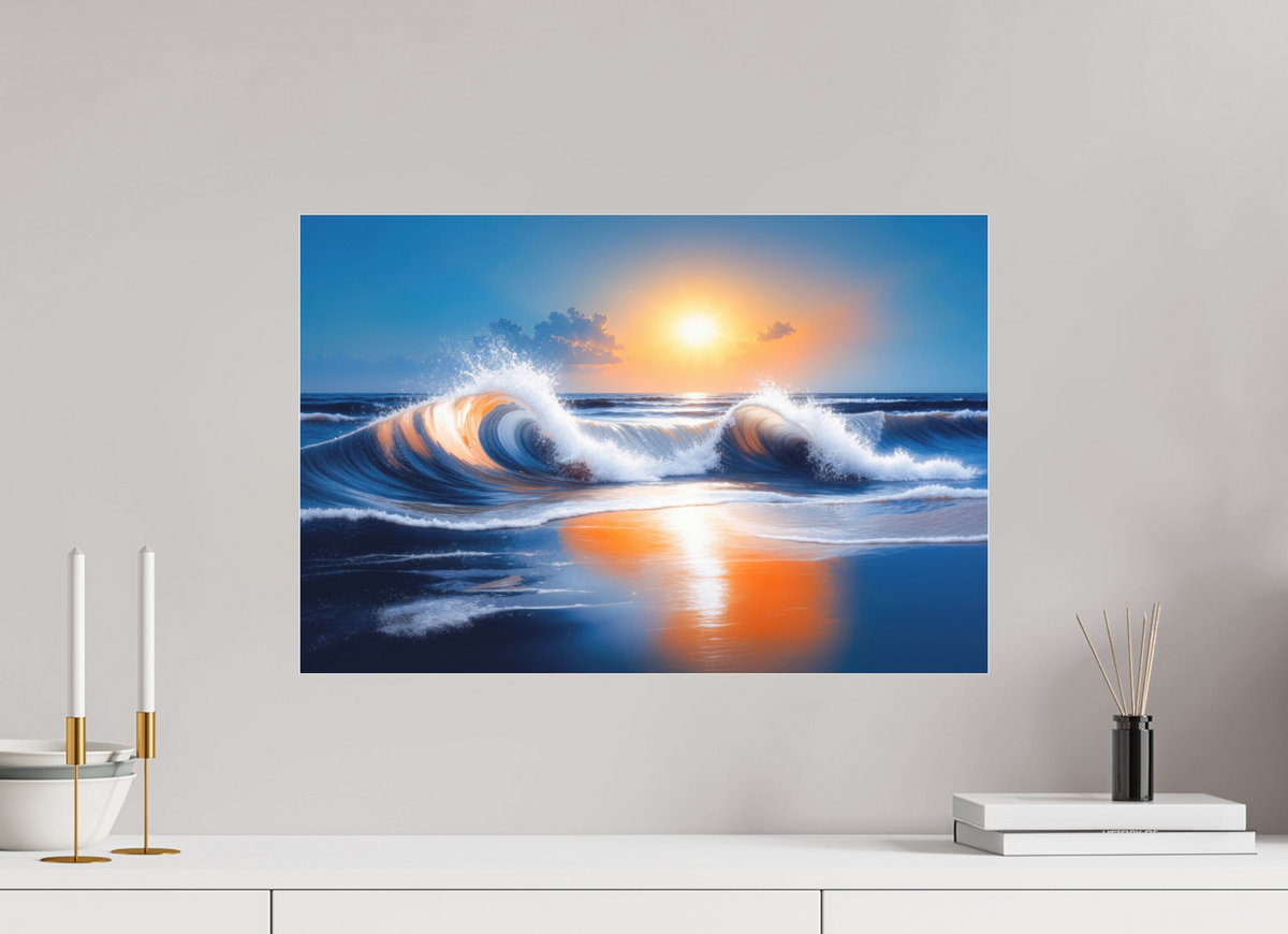 60 x 40 cm, Fine Art Pigmentdruck hinter Acrylglas Brandung im Licht—Wandkunst, Fine Art Print, Leinwand, Acryldruck, Alu-Dibond