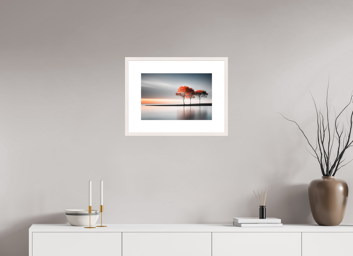 45 x 30 cm, Fine Art Print gerahmt Stille am Ufer-02