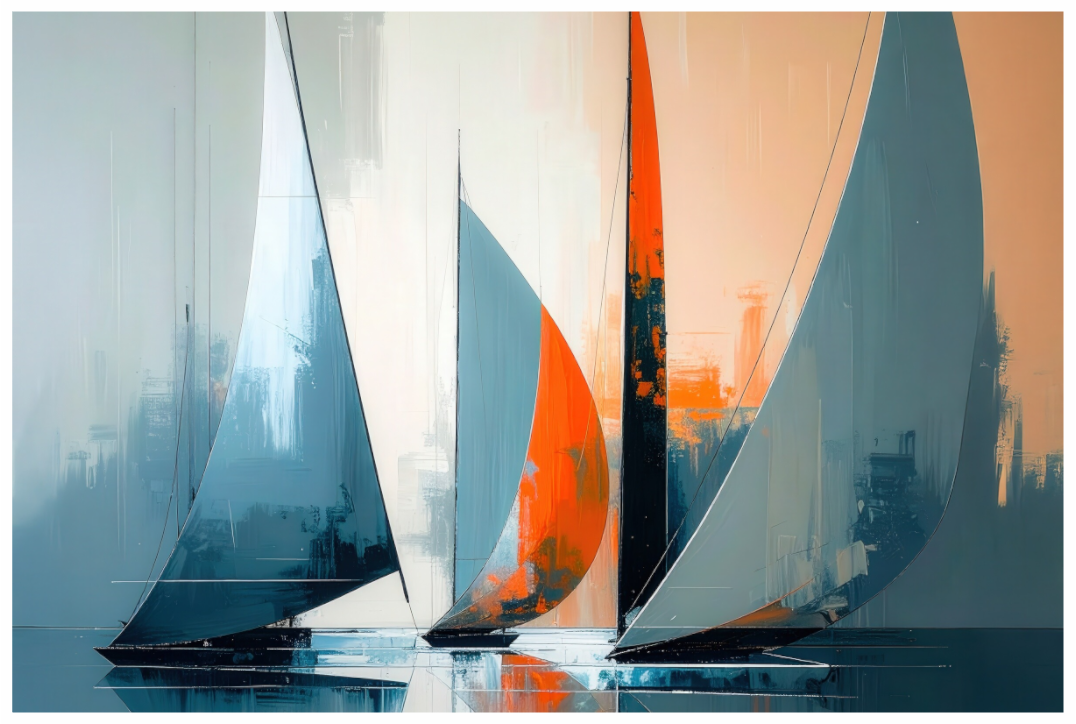 Main image Segelboote abstrakt-14-32—Wandkunst, Fine Art Print, Leinwand, Acryldruck, Alu-Dibond