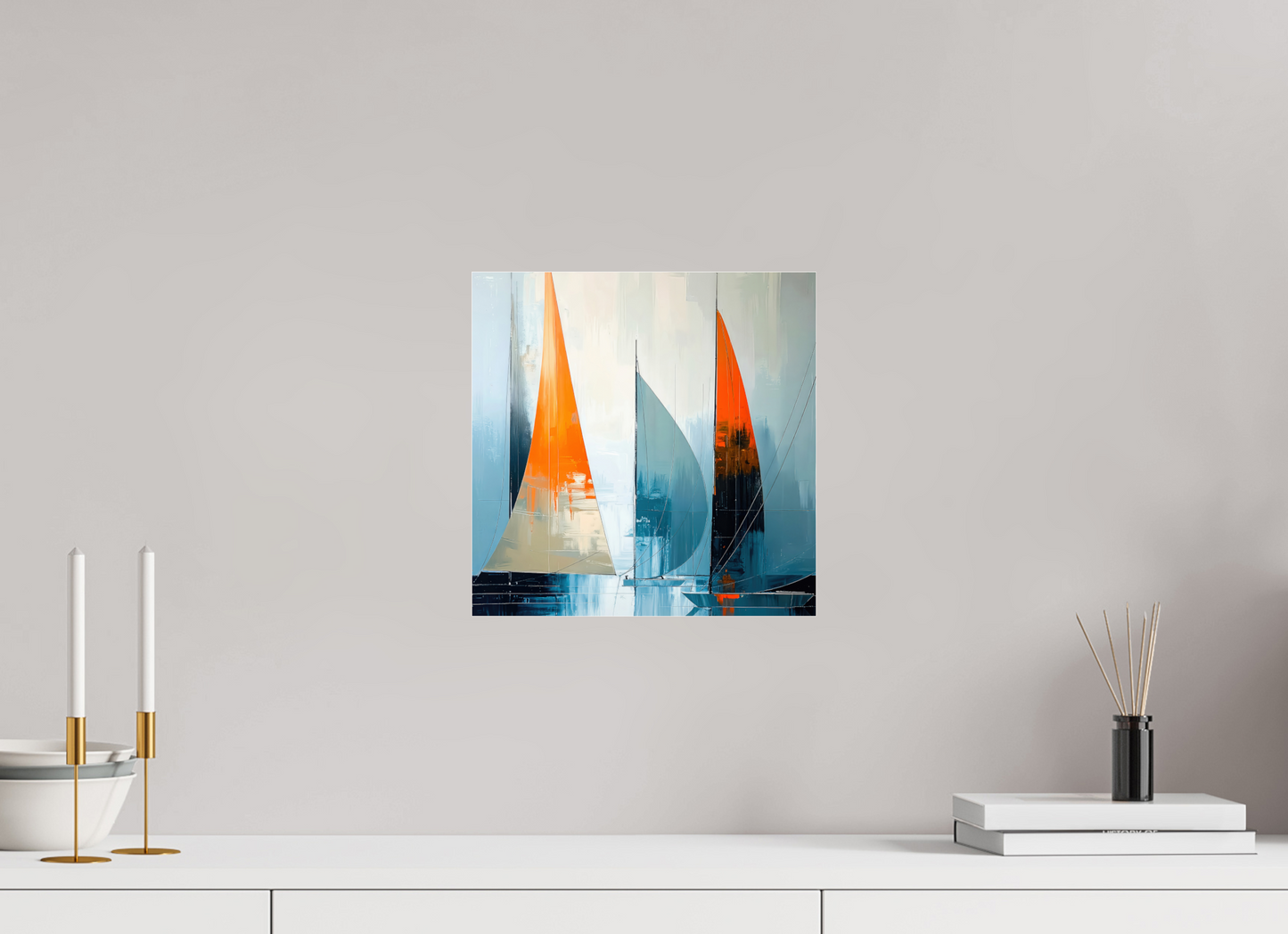 30 x 30 cm, Acrylglas glänzend standard Segelboot-Kunst - Abstraktion in Bewegung—Wandkunst, Fine Art Print, Leinwand, Acryldruck, Alu-Dibond