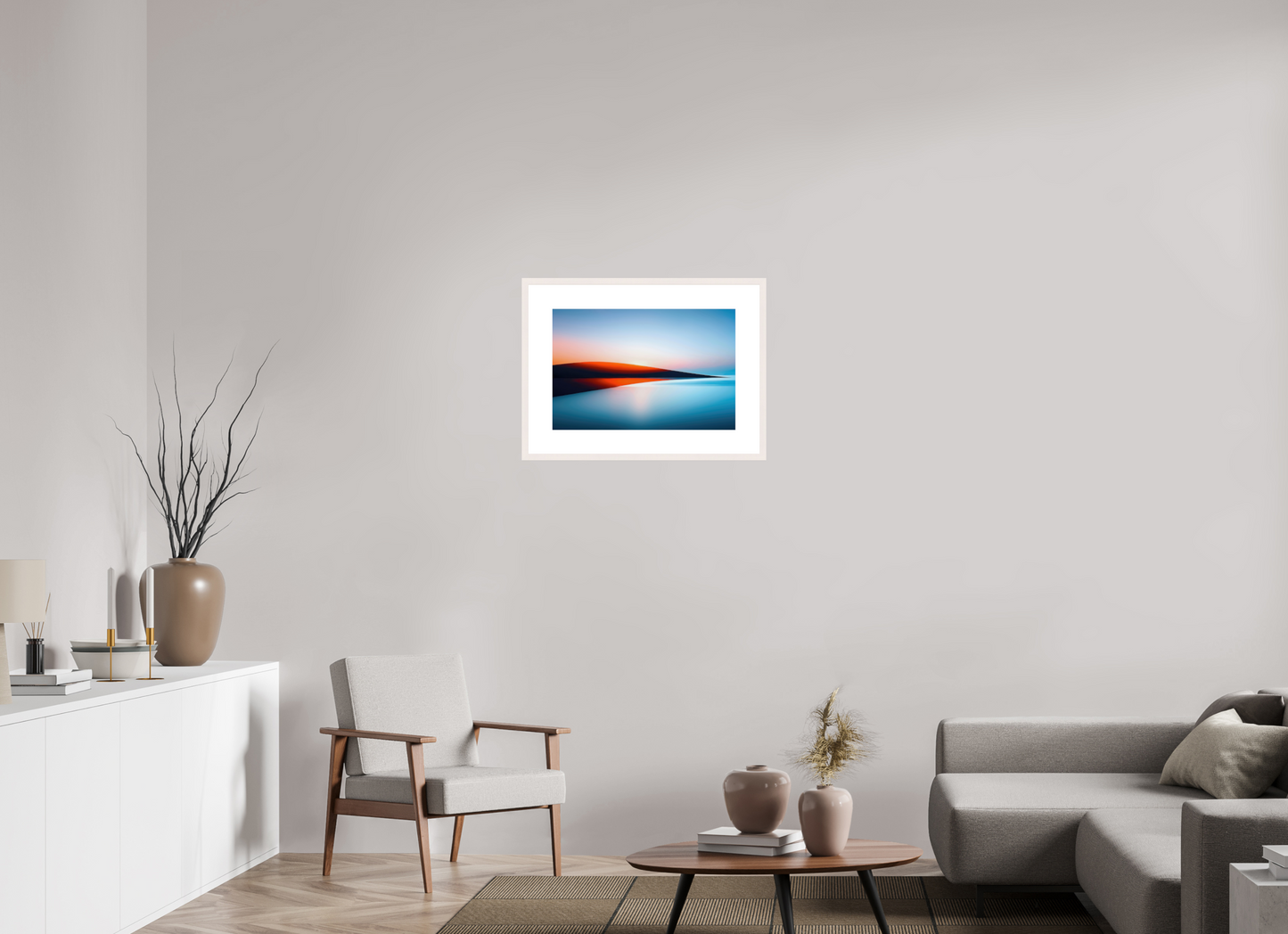 60 x 40 cm, Fine Art Print gerahmt Lichtlinie am Horizont-01