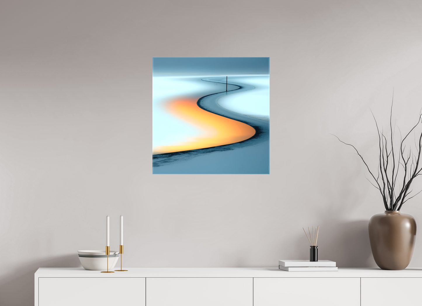60 x 60 cm, Leinwand glänzend Goldener Priel