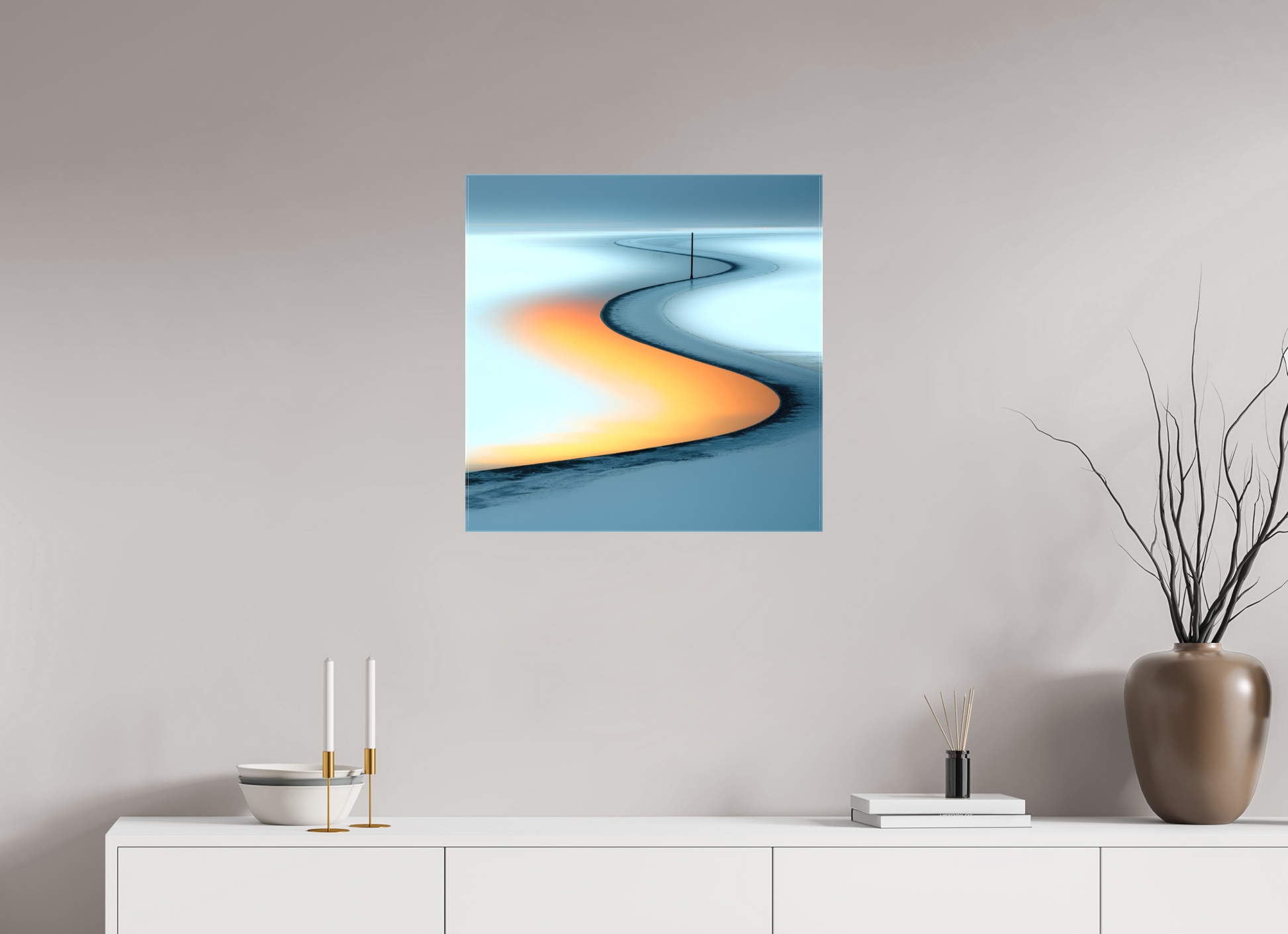 60 x 60 cm, Leinwand glänzend Goldener Priel