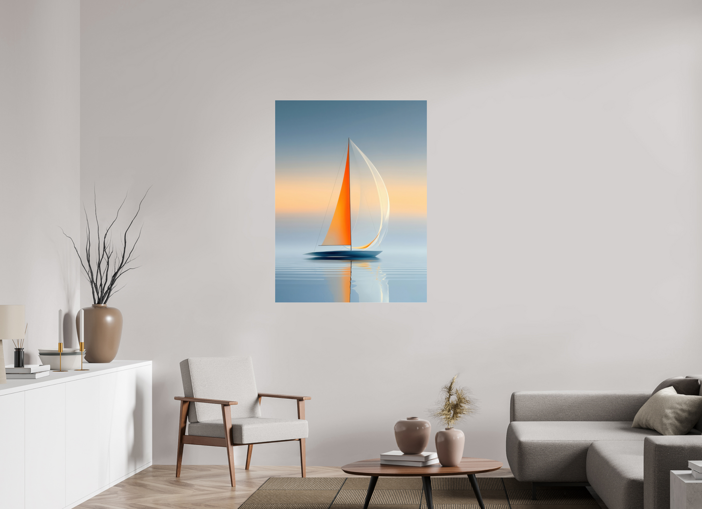 90 x 120 cm, Acrylglas glänzend standard Ein Segel, ein Horizont