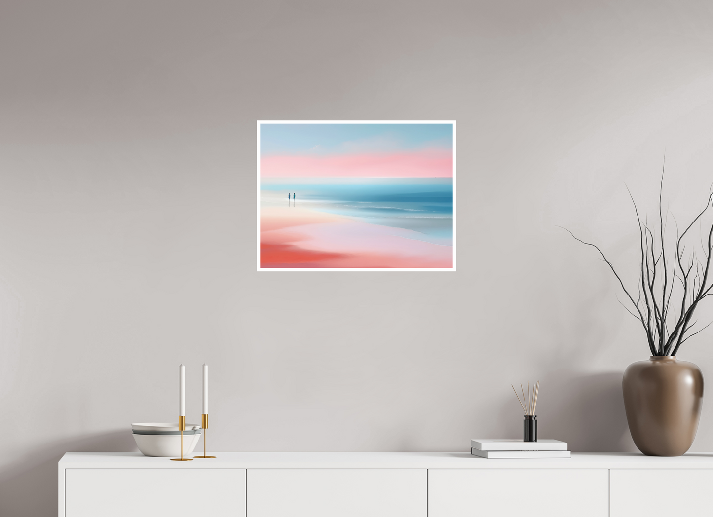 60 x 45 cm, Fine Art Print Hahnemühle Baryta Zwei Frauen am Meer—Wandkunst, Fine Art Print, Leinwand, Acryldruck, Alu-Dibond