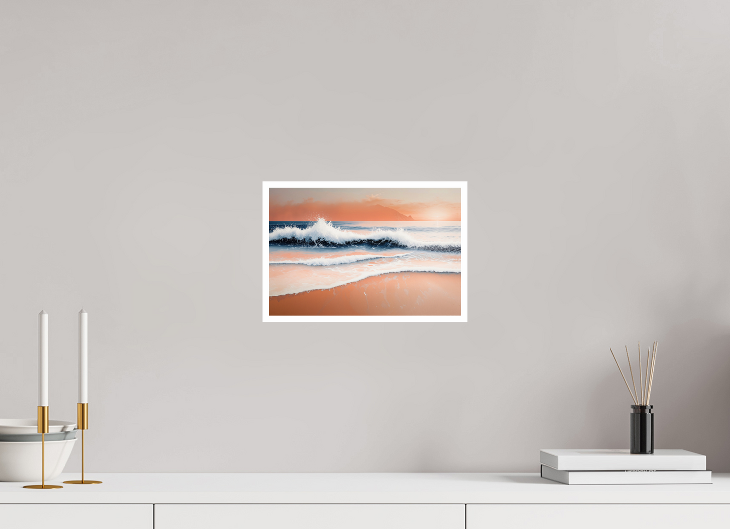 30 x 20 cm, Fine Art Print Hahnemühle Baryta Brandung in Pastell
