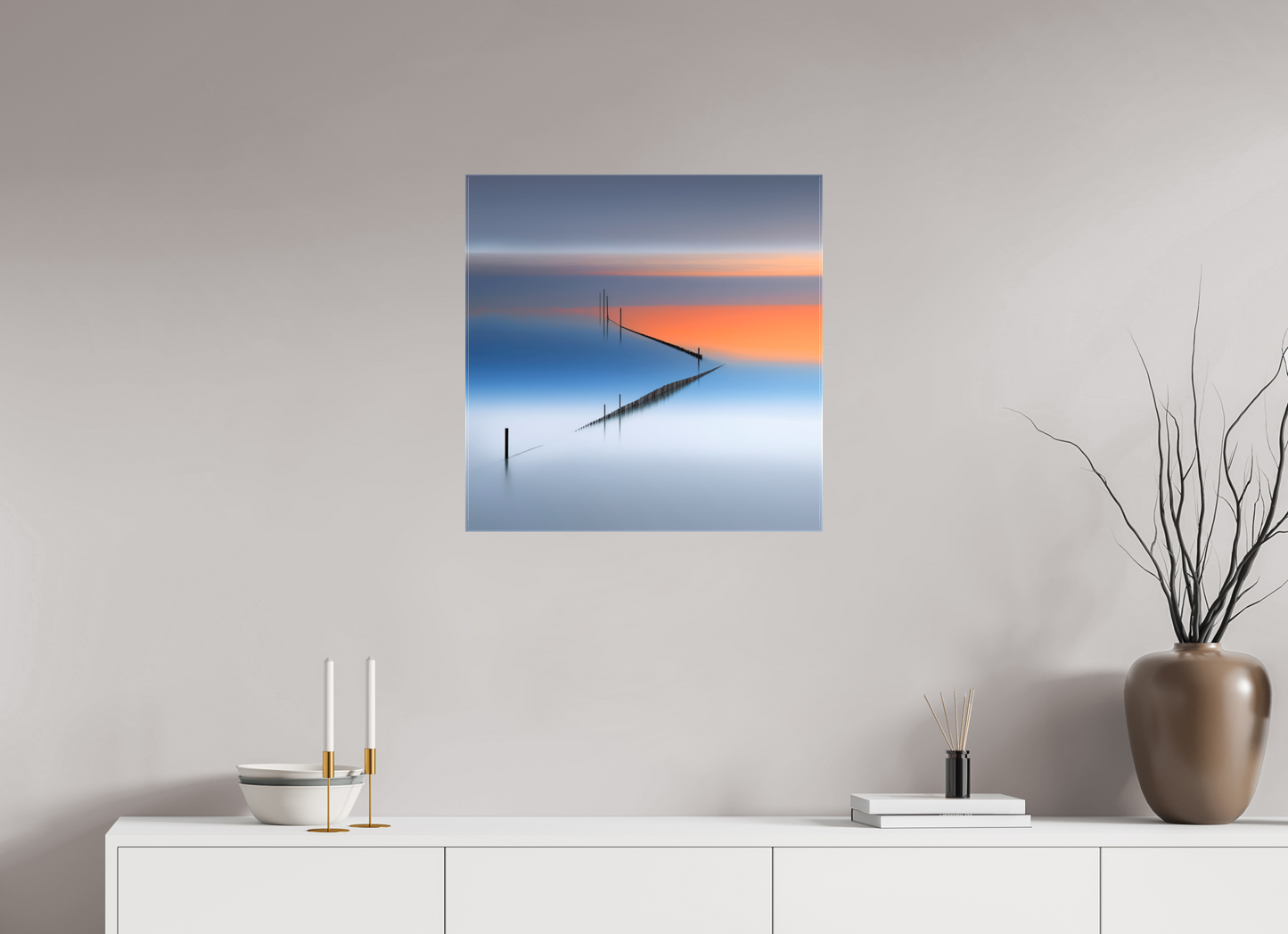 60 x 60 cm, Leinwand glänzend Stille Linien