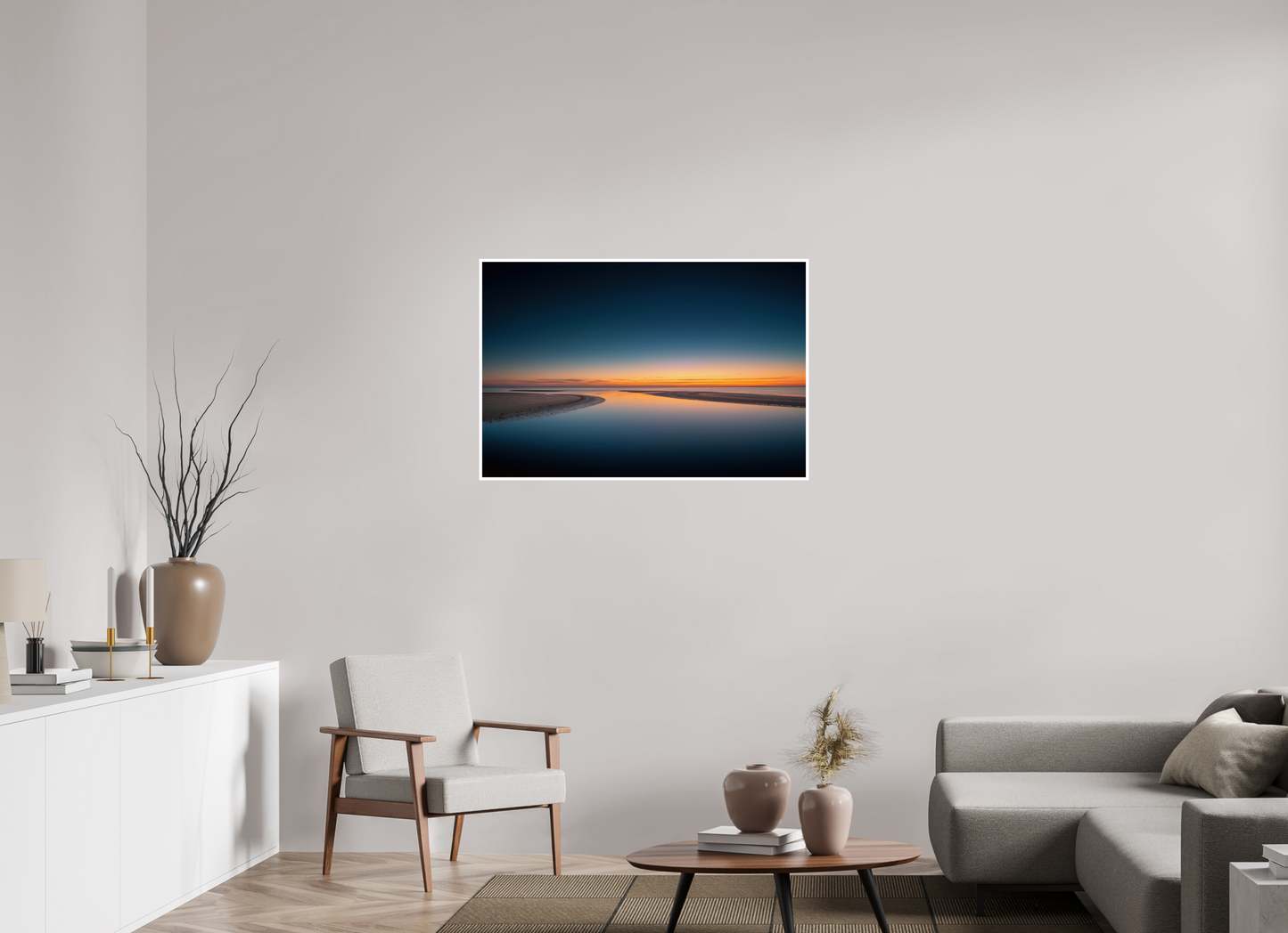 105 x 70 cm, Fine Art Print Hahnemühle Baryta Stille über dem Watt-02