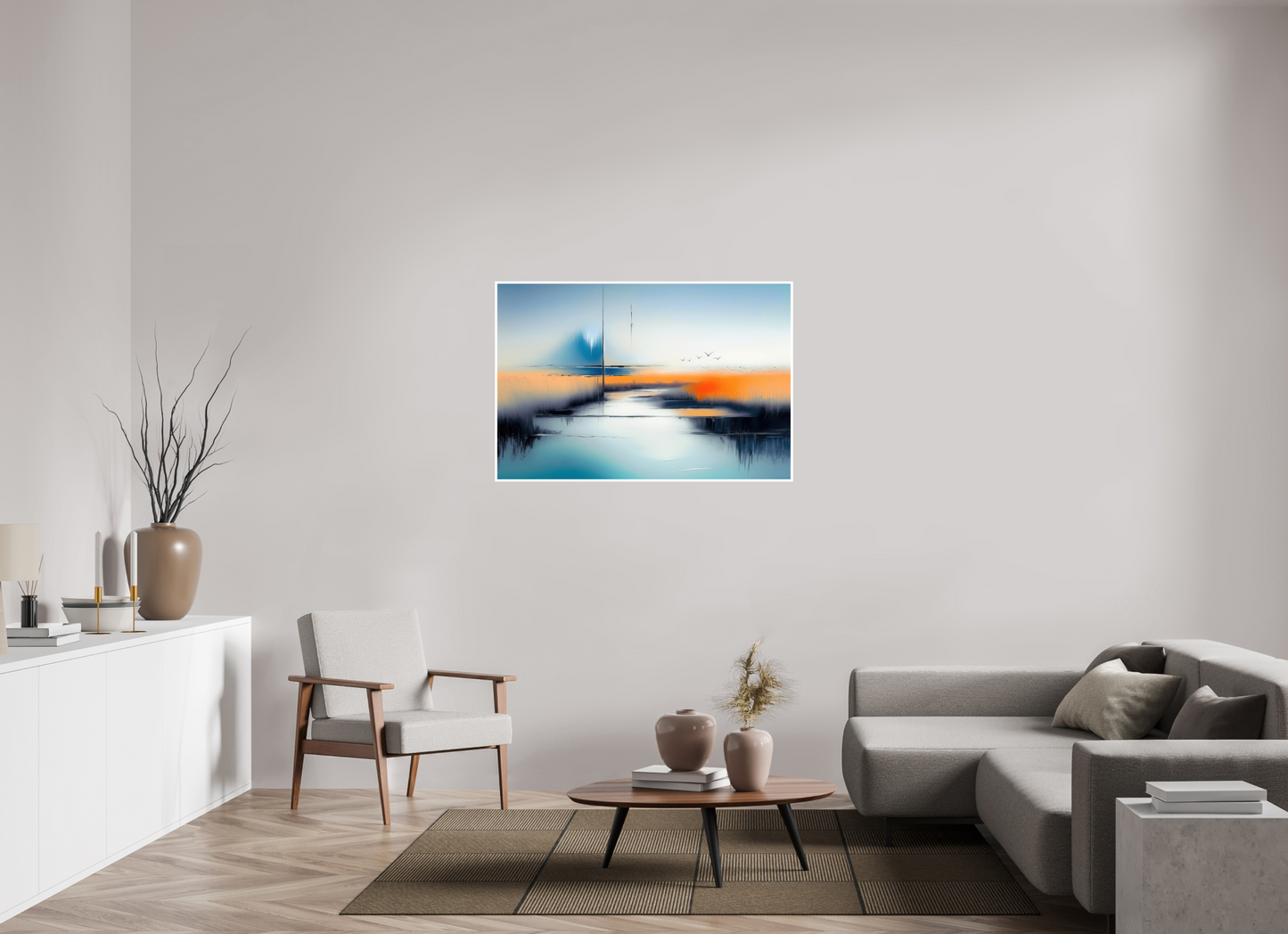 120 x 80 cm, Fine Art Print Hahnemühle Baryta Salzwiese im schwebenden Licht—Wandkunst, Fine Art Print, Leinwand, Acryldruck, Alu-Dibond