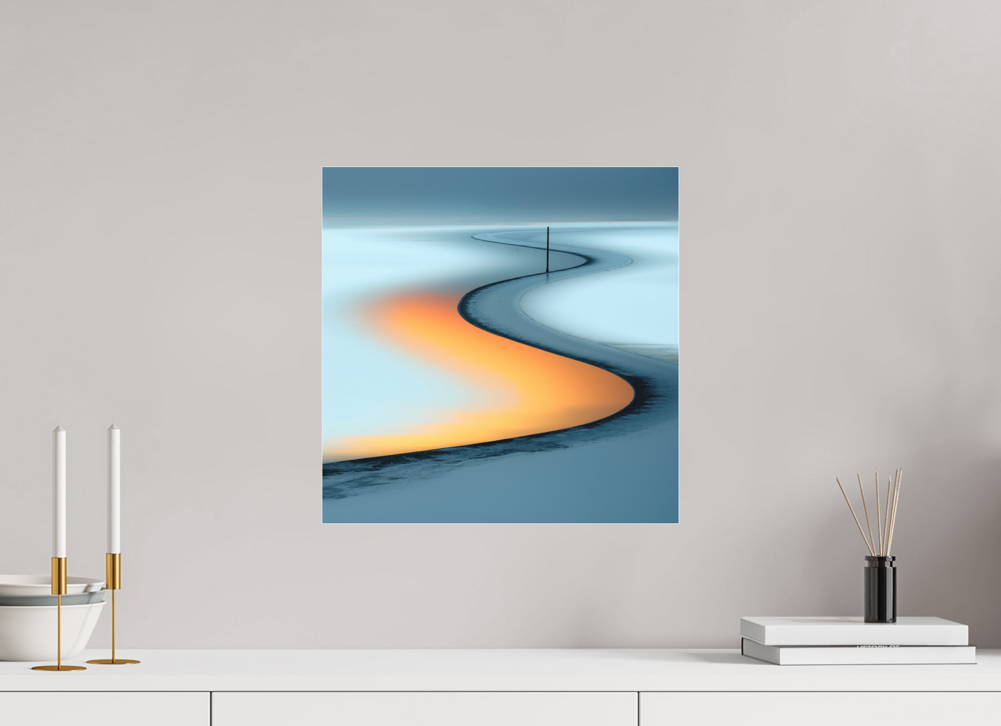 40 x 40 cm, Fine Art Pigmentdruck hinter Acrylglas Goldener Priel