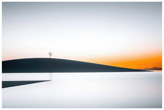Main image Einsamer Baum im Abendlicht—Wandkunst, Fine Art Print, Leinwand, Acryldruck, Alu-Dibond