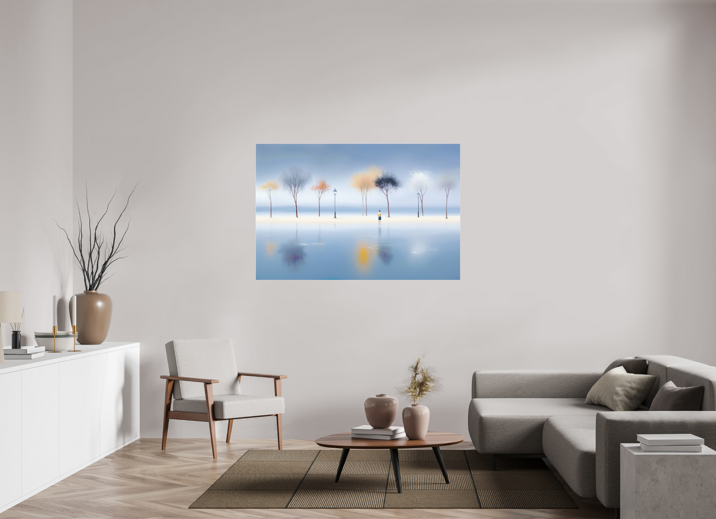150 x 100 cm, Acrylglas glänzend standard Stilles Ufer, ferne Gedanken—Wandkunst, Fine Art Print, Leinwand, Acryldruck, Alu-Dibond