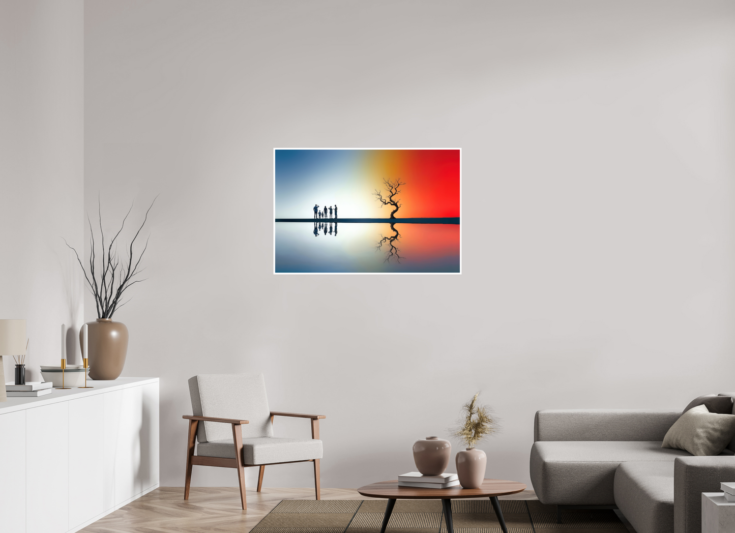 105 x 70 cm, Fine Art Print Hahnemühle Baryta Begegnung am stillen Meer—Wandkunst, Fine Art Print, Leinwand, Acryldruck, Alu-Dibond