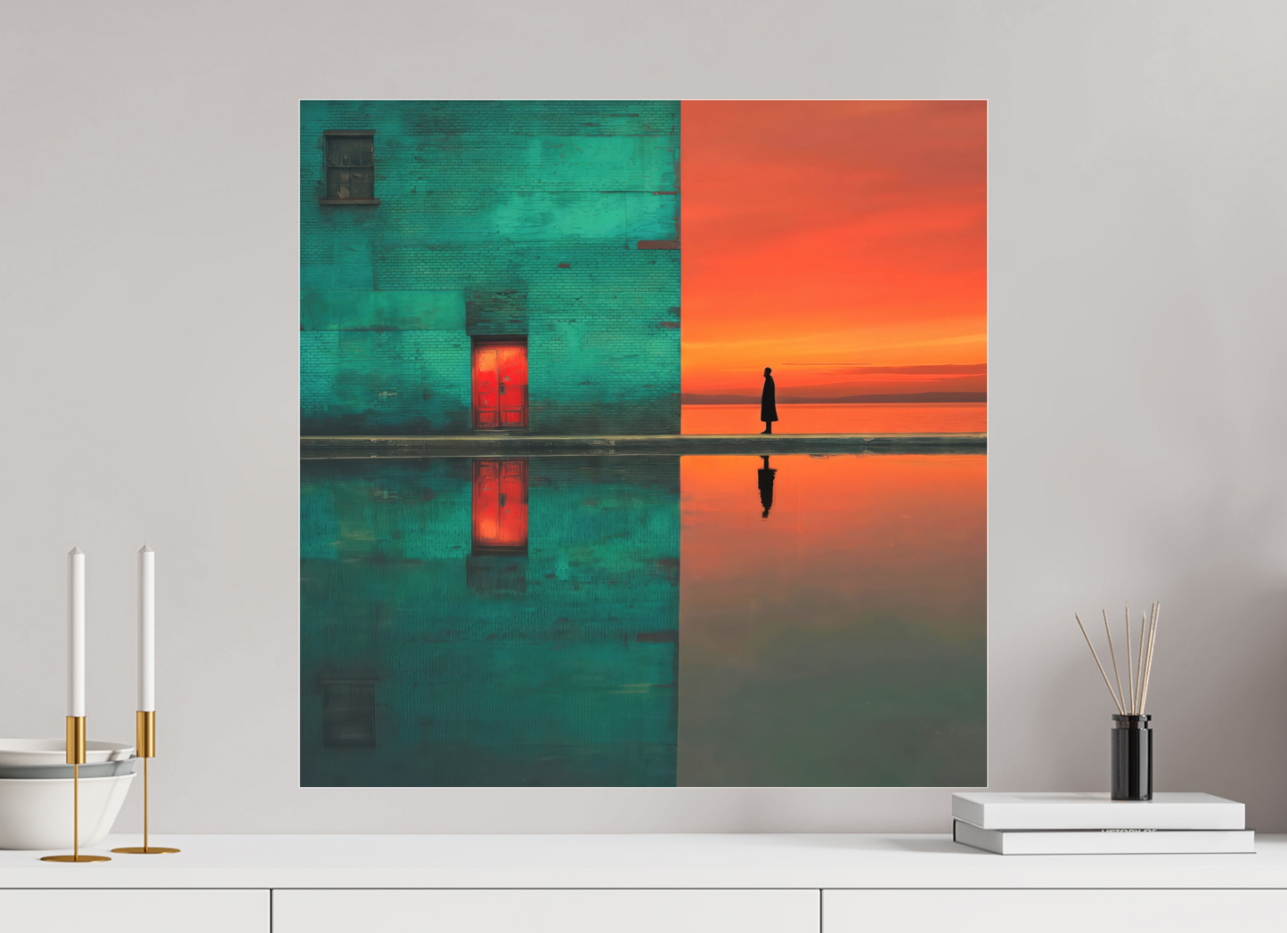60 x 60 cm, Fine Art Pigmentdruck hinter Acrylglas Schwelle zum Meer