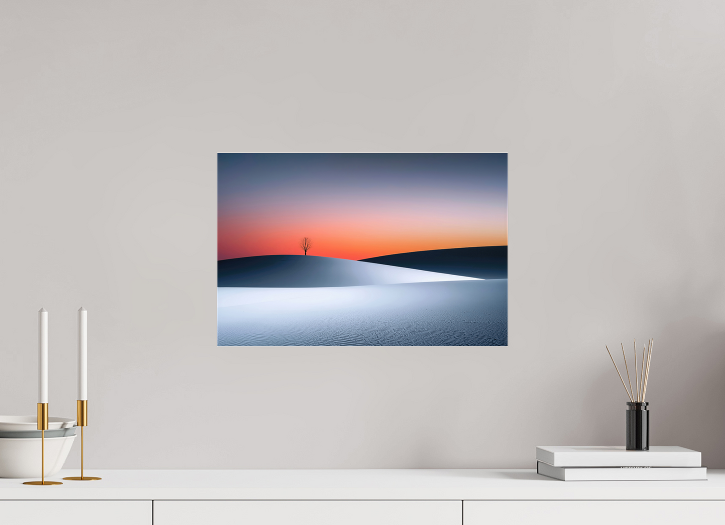 45 x 30 cm, Acrylglas glänzend standard Kälte und Glut—Wandkunst, Fine Art Print, Leinwand, Acryldruck, Alu-Dibond