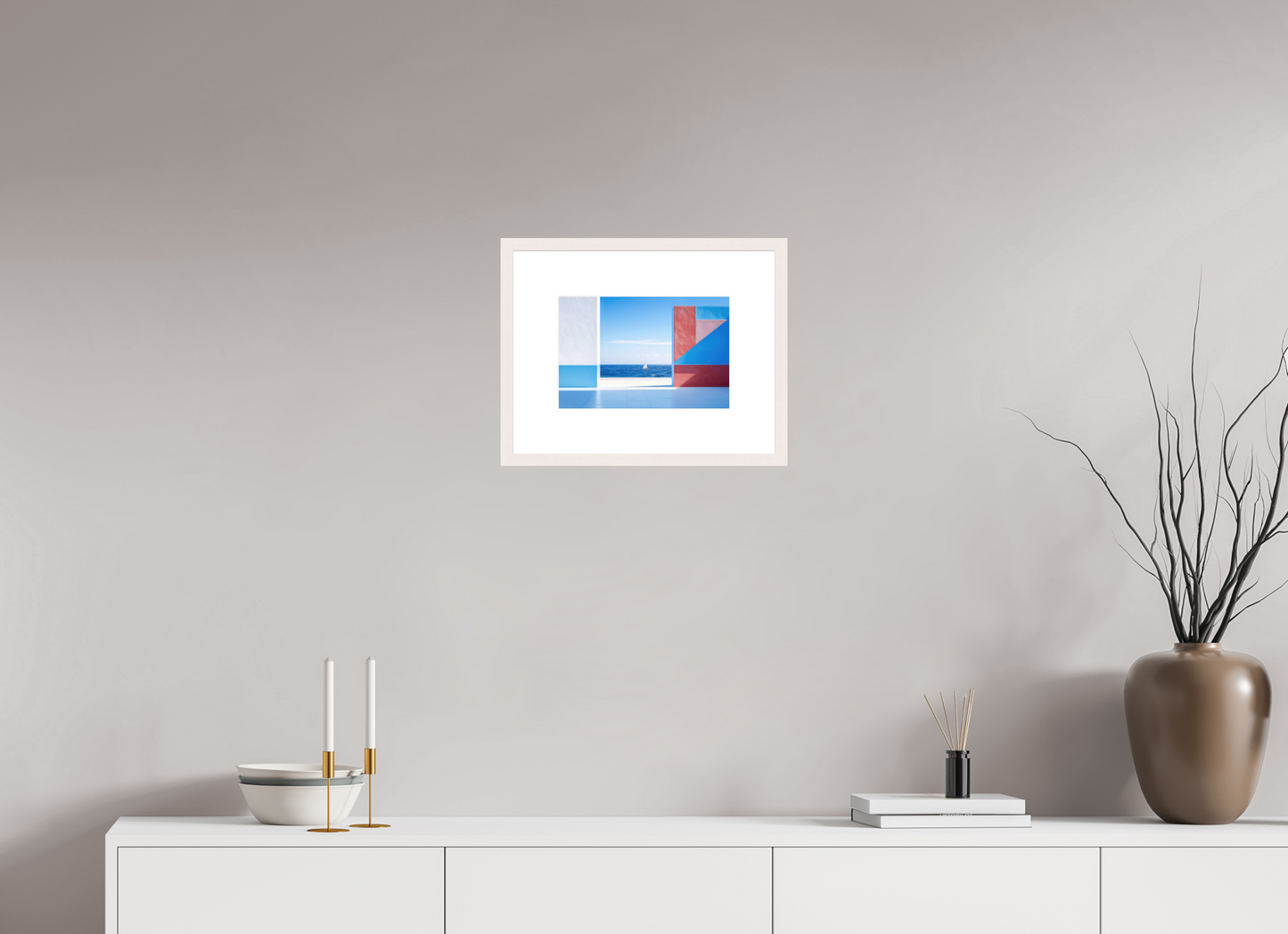 30 x 20 cm, Fine Art Print gerahmt Mauer am Meer-03