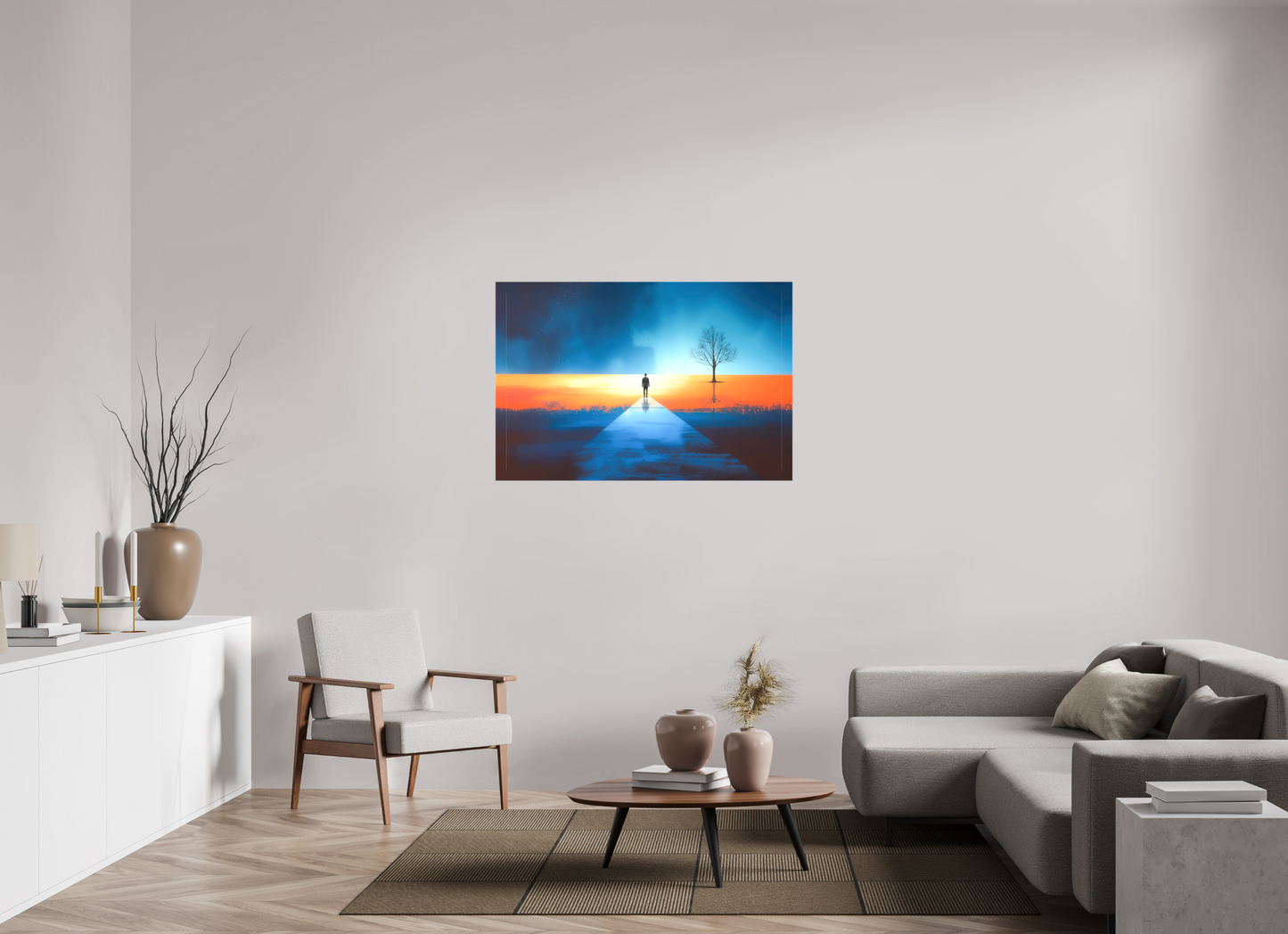 120 x 80 cm, Leinwand glänzend Der Pfad ins Zwischenlicht