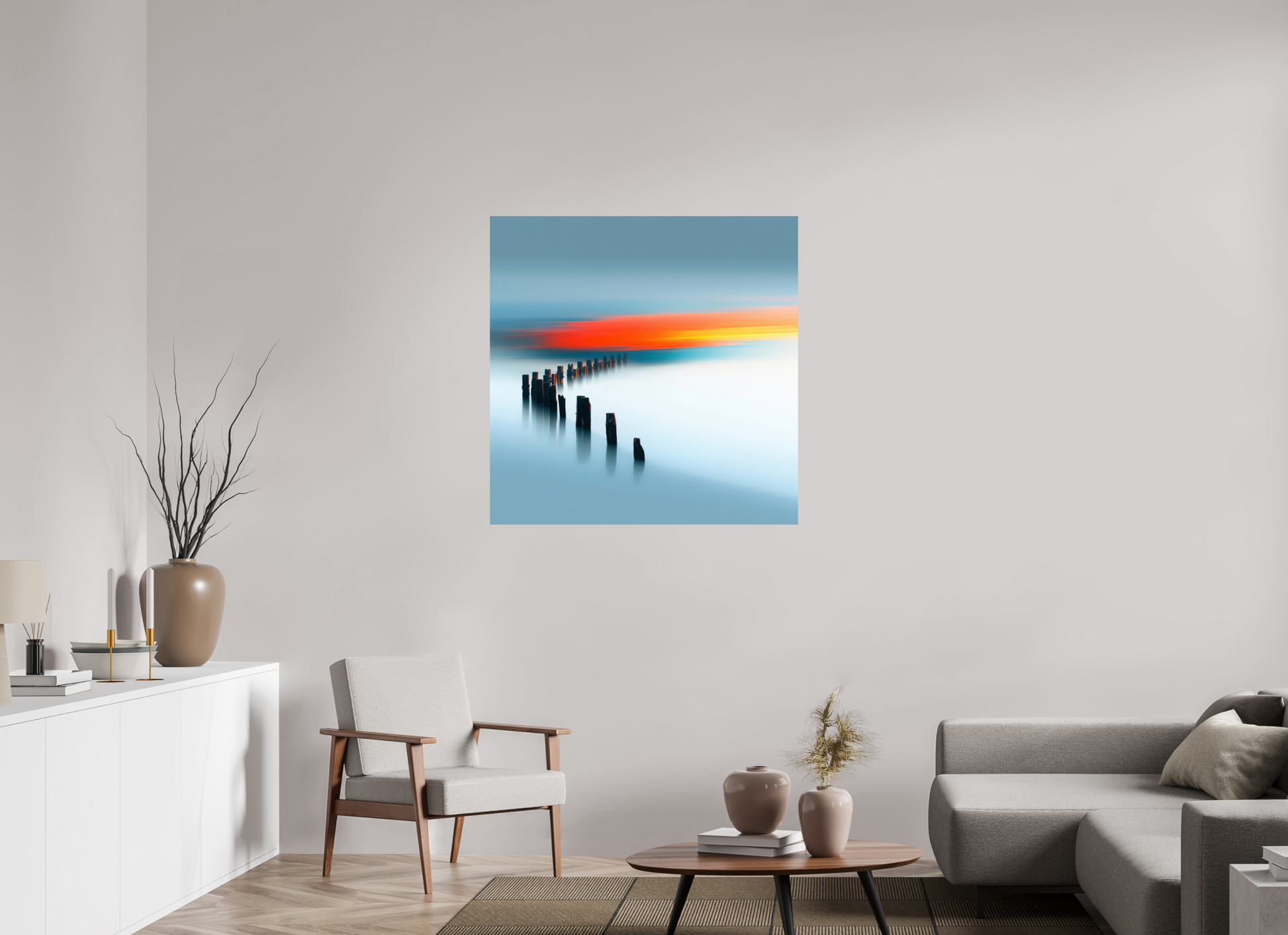 100 x 100 cm, Fine Art Print gerahmt Pfad ins Licht