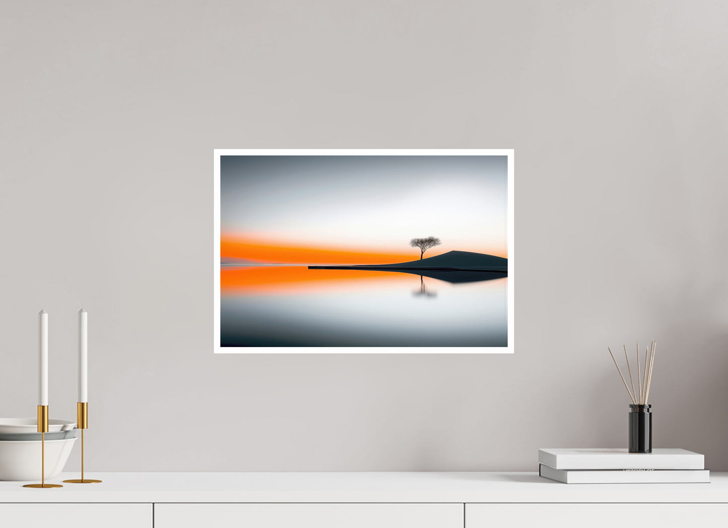 45 x 30 cm, Fine Art Print Hahnemühle Baryta Uferlinie im Morgenlicht—Wandkunst, Fine Art Print, Leinwand, Acryldruck, Alu-Dibond