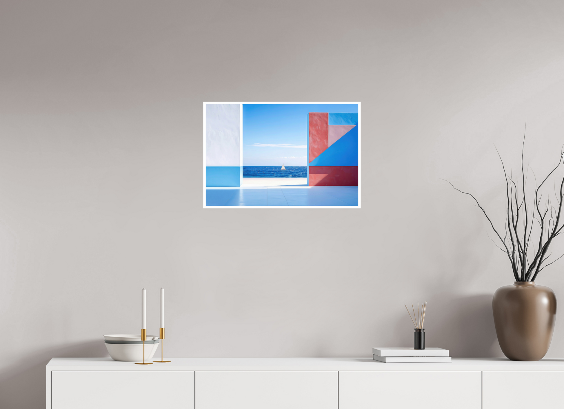 60 x 40 cm, Fine Art Print Hahnemühle Baryta Mauer am Meer-03—Wandkunst, Fine Art Print, Leinwand, Acryldruck