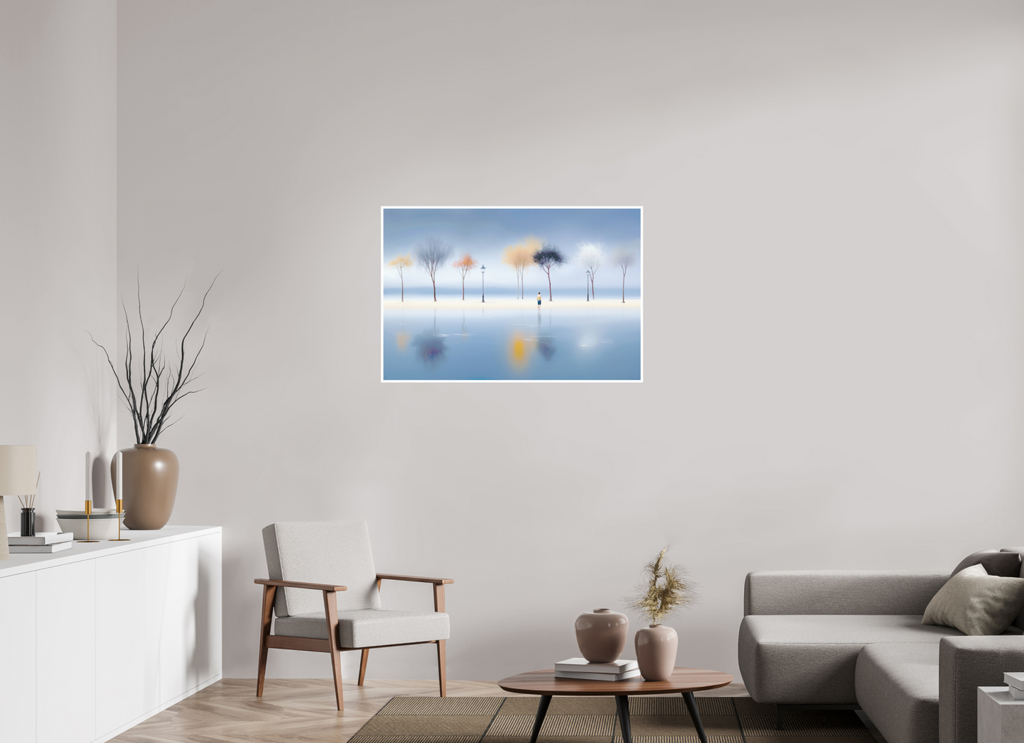 105 x 70 cm, Fine Art Print Hahnemühle Baryta Stilles Ufer, ferne Gedanken—Wandkunst, Fine Art Print, Leinwand, Acryldruck, Alu-Dibond
