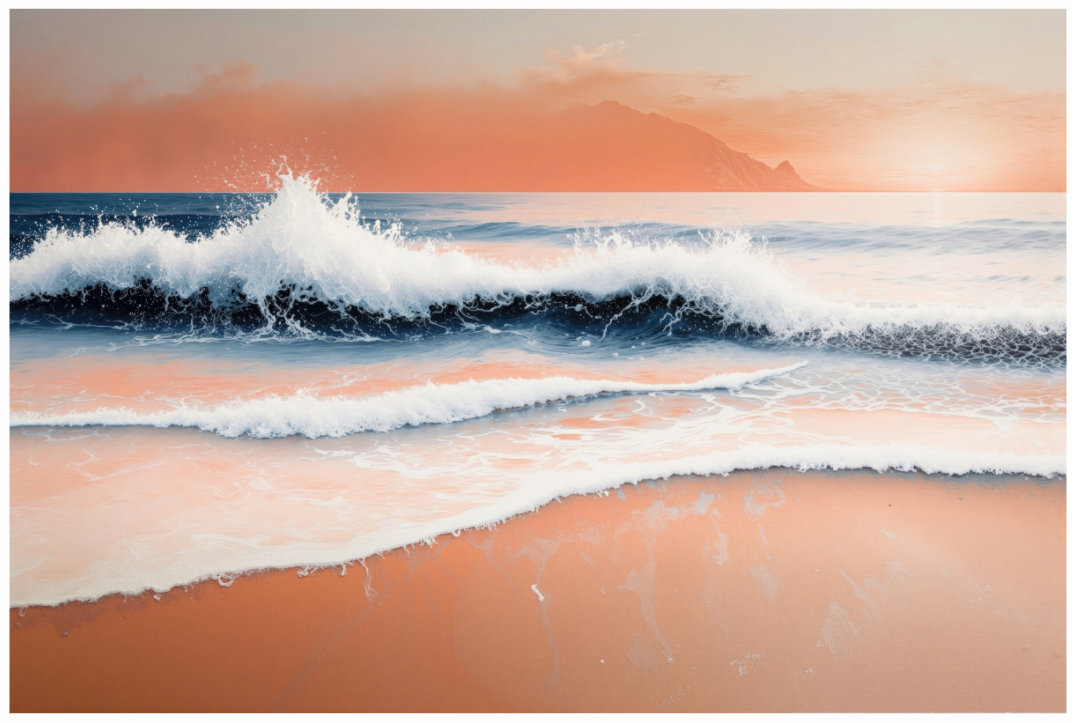 Main image Brandung in Pastell—Wandkunst, Fine Art Print, Leinwand, Acryldruck, Alu-Dibond