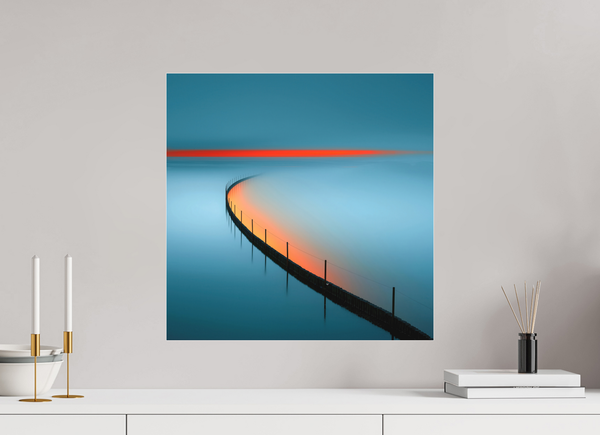 50 x 50 cm, Fine Art Pigmentdruck hinter Acrylglas Gezeitenfeuer