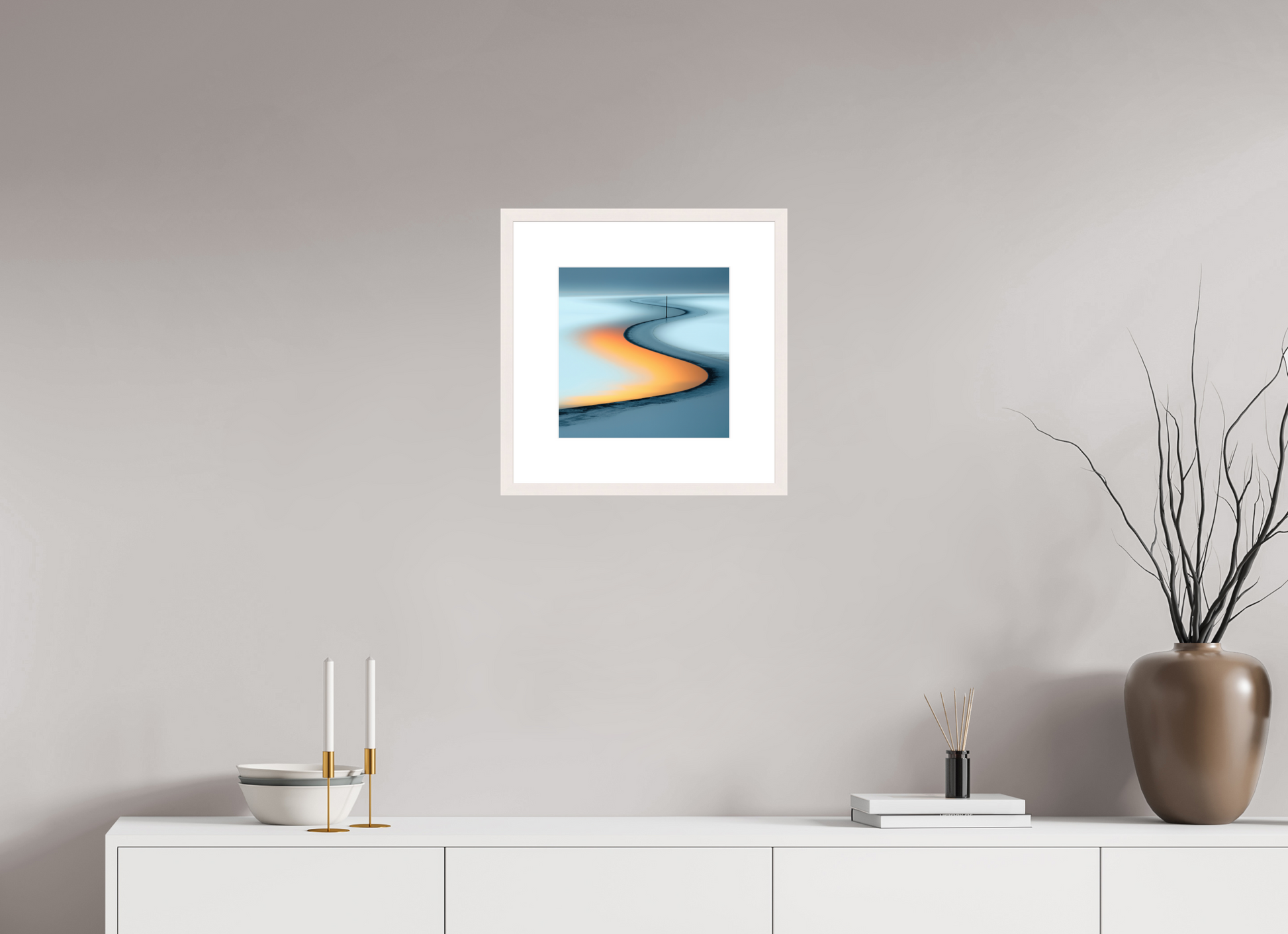 30 x 30 cm, Fine Art Print gerahmt Goldener Priel