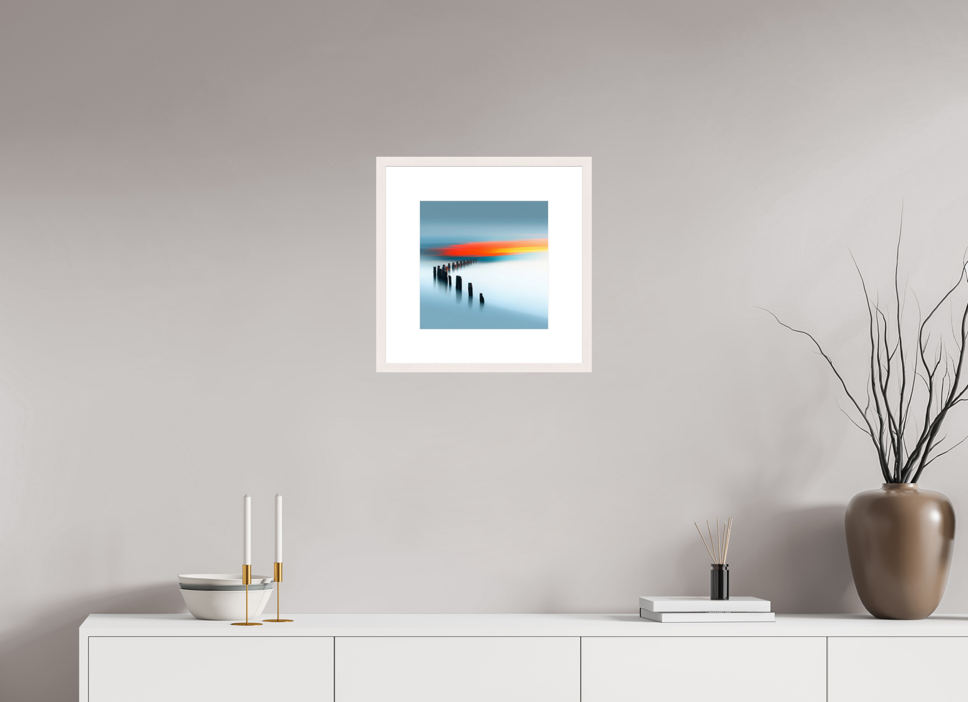 30 x 30 cm, Fine Art Print gerahmt Pfad ins Licht