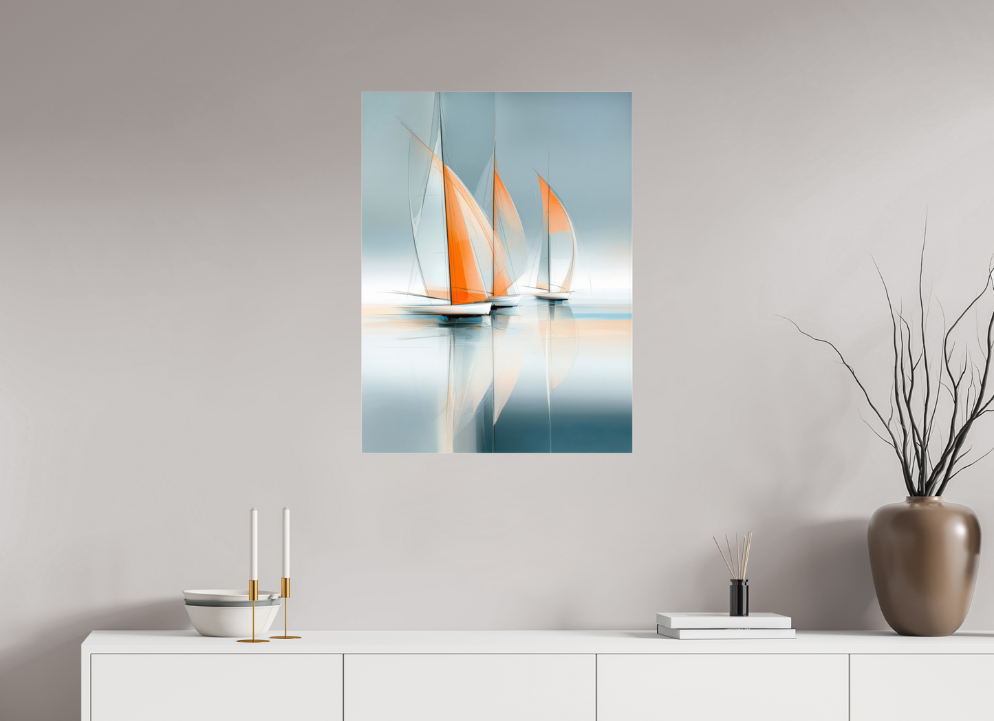 60 x 80 cm, Acrylglas glänzend standard Linien im Wind