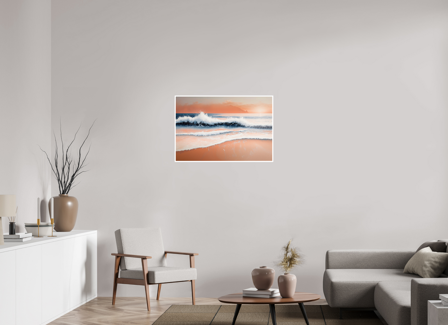 90 x 60 cm, Fine Art Print Hahnemühle Baryta Brandung in Pastell—Wandkunst, Fine Art Print, Leinwand, Acryldruck, Alu-Dibond