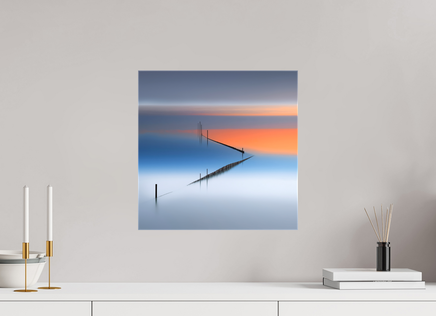 40 x 40 cm, Leinwand glänzend Stille Linien
