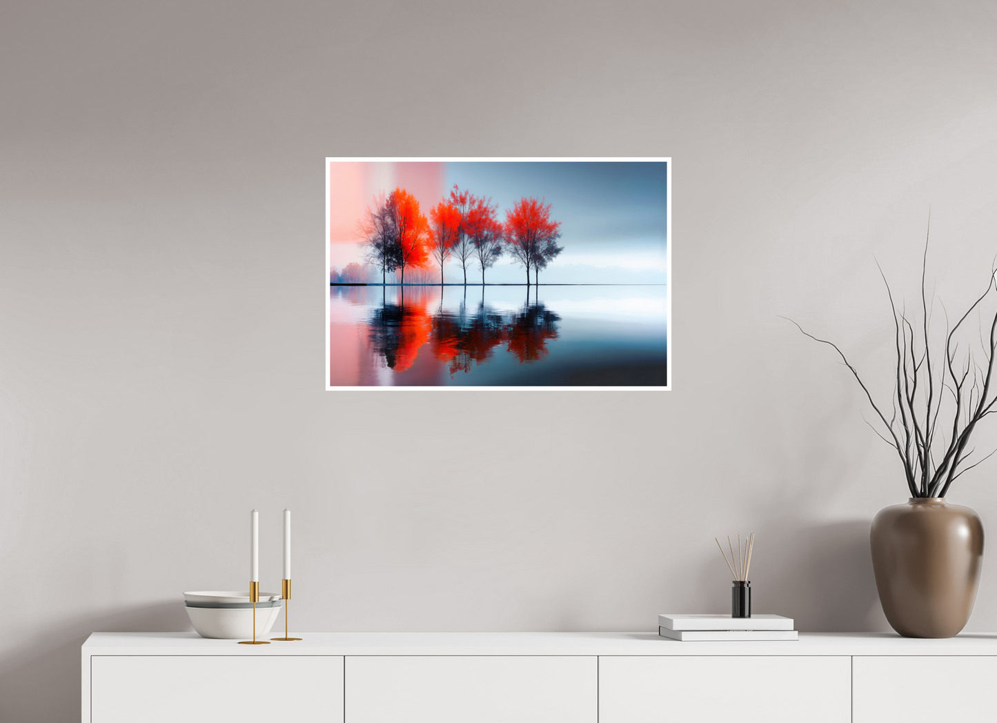 75 x 50 cm, Fine Art Print Hahnemühle Baryta Stille in Rot—Wandkunst, Fine Art Print, Leinwand, Acryldruck, Alu-Dibond