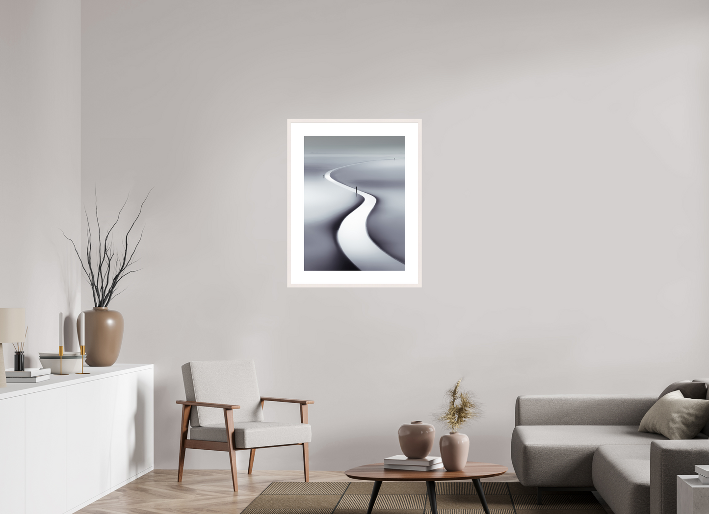 60 x 80 cm, Fine Art Print gerahmt Wattenmeer-103