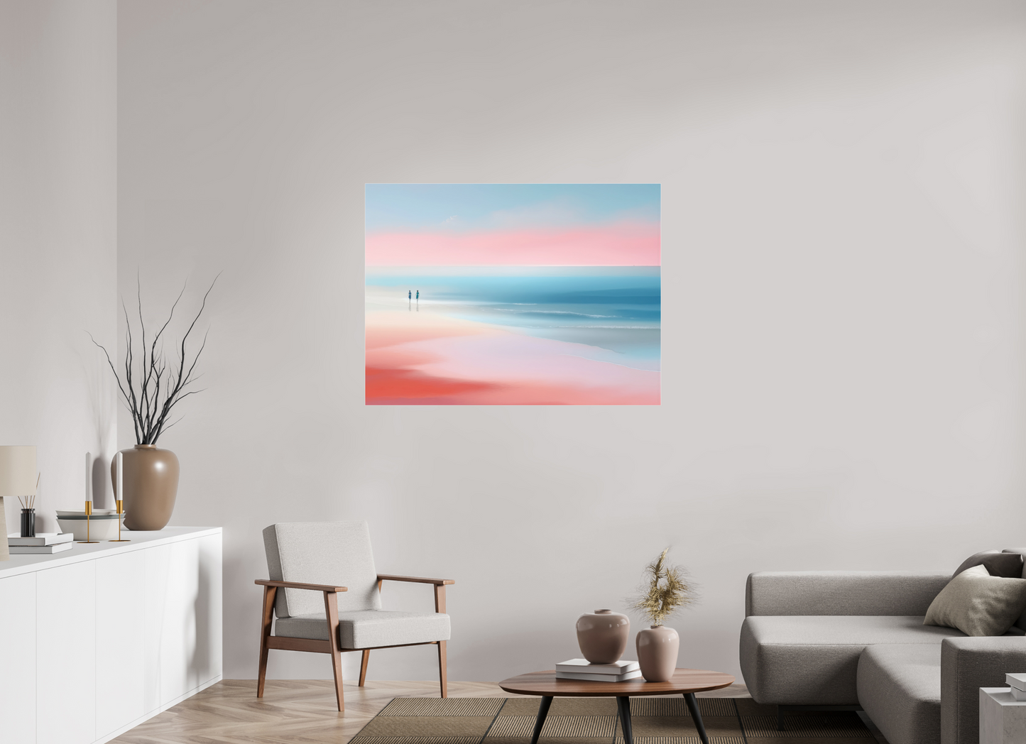 120 x 90 cm, Acrylglas glänzend standard Zwei Frauen am Meer—Wandkunst, Fine Art Print, Leinwand, Acryldruck, Alu-Dibond
